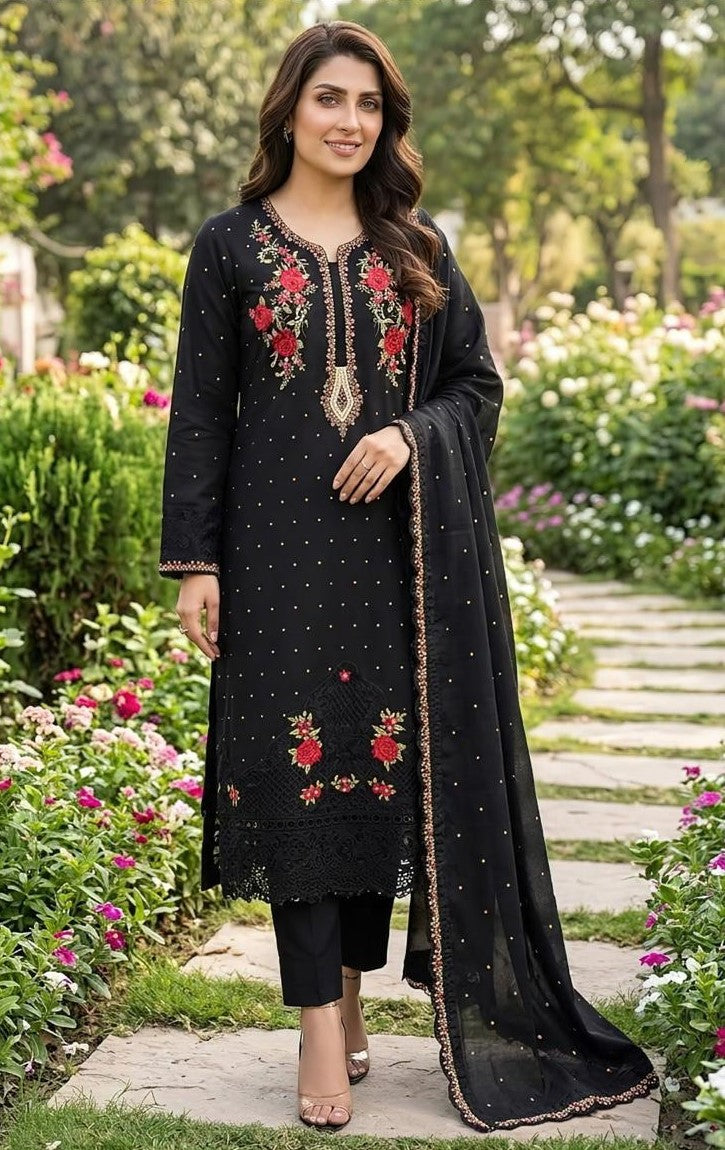 IMROZIA | DHANAK 3 PC FULL HEAVY EMB SUIT WITH HEAVY EMB SHAWL FOR WINTER 2027