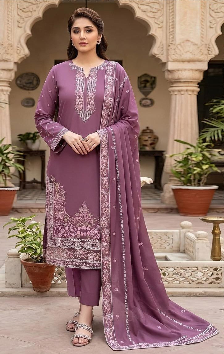 MARIA.B | DHANAK 3 PC FULL HEAVY EMB SUIT WITH HEAVY EMB SHAWL FOR WINTER 2027