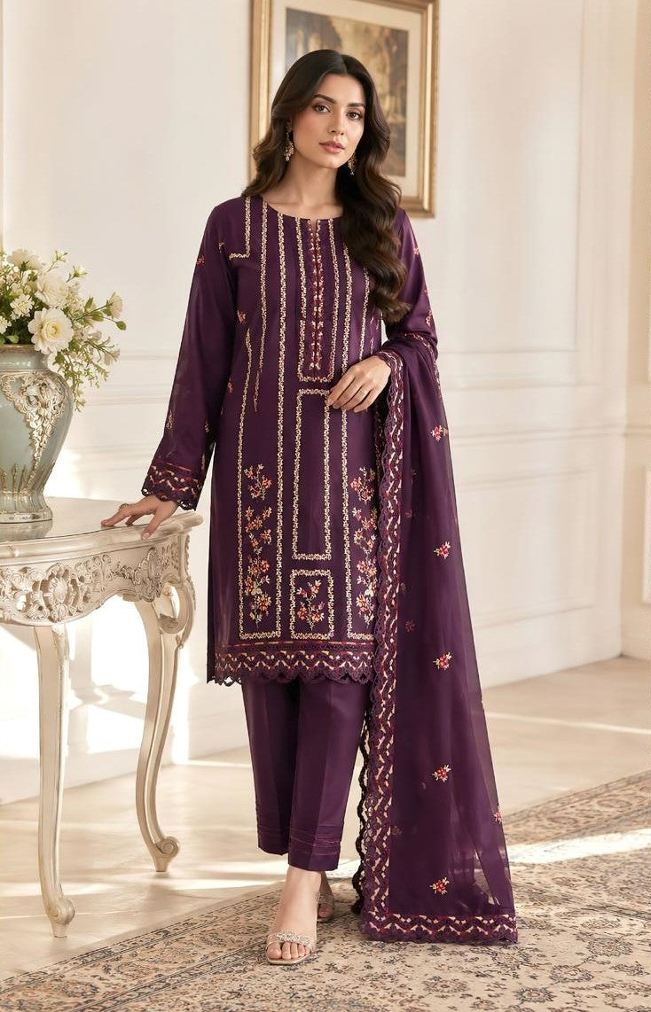 BATIK | DHANAK 3 PC FULL HEAVY EMB SUIT WITH HEAVY EMB SHAWL FOR WINTER 2027