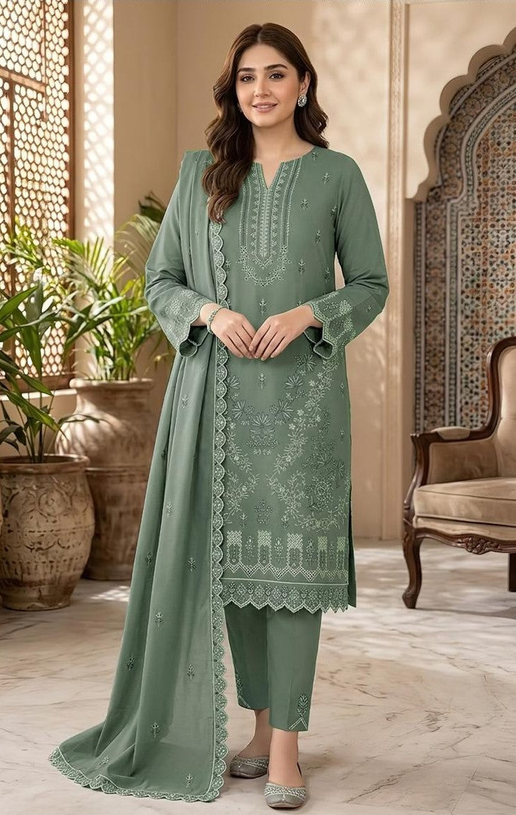 MARIA.B | DHANAK 3 PC FULL HEAVY EMB SUIT WITH HEAVY EMB SHAWL FOR WINTER 2027
