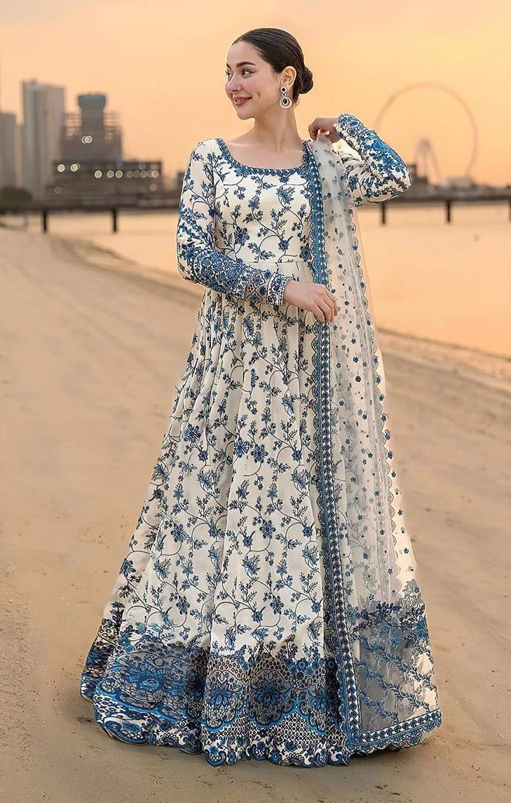 FAIZA SAQLAIN | DHANAK 3 PC FULL HEAVY EMB SUIT WITH HEAVY EMB SHAWL FOR WINTER 2027