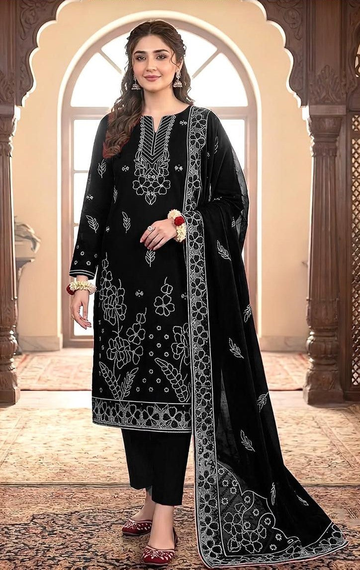 MARIA.B | DHANAK 3 PC FULL HEAVY EMB SUIT WITH HEAVY EMB SHAWL FOR WINTER 2027
