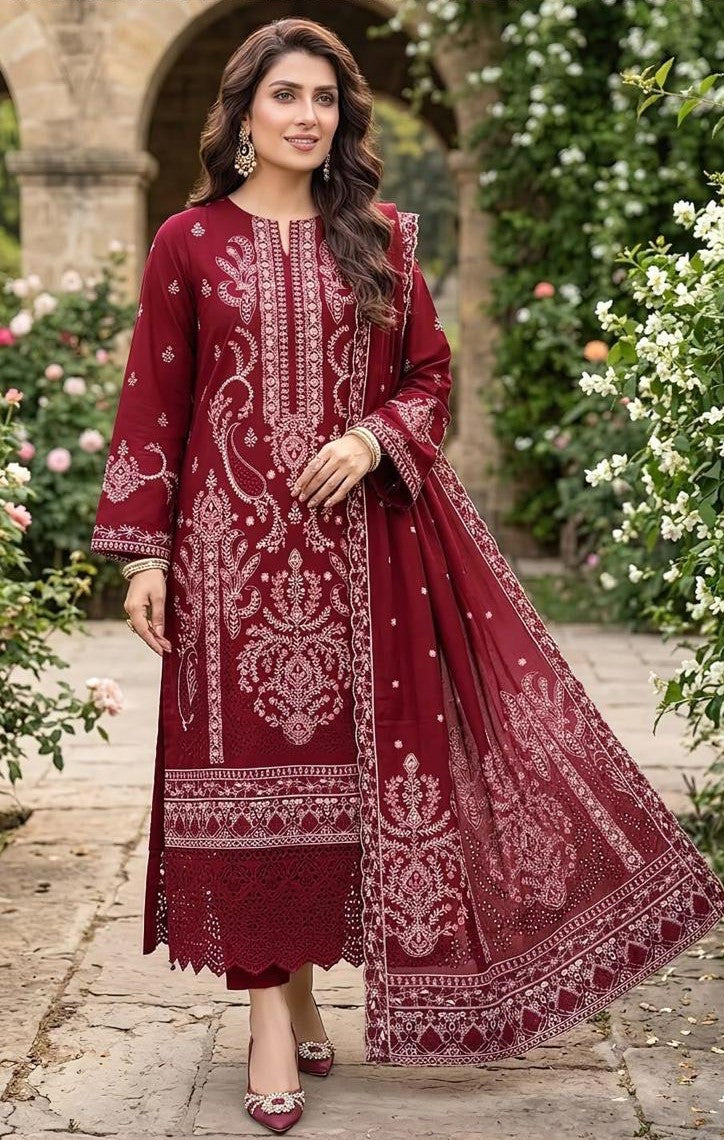 MARIA.B | DHANAK 3 PC FULL HEAVY EMB SUIT WITH HEAVY EMB SHAWL FOR WINTER 2027