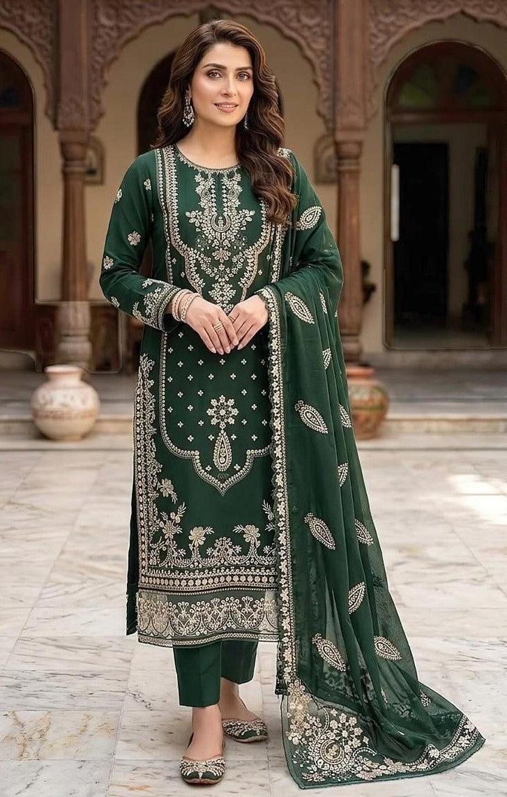 MARIA.B | DHANAK 3 PC FULL HEAVY EMB SUIT WITH HEAVY EMB SHAWL FOR WINTER 2027