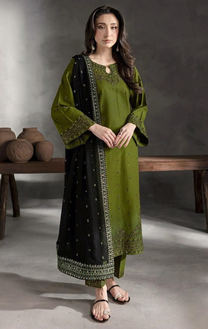 BATIK | DHANAK 3 PC FULL HEAVY EMB SUIT WITH HEAVY EMB SHAWL FOR WINTER 2027