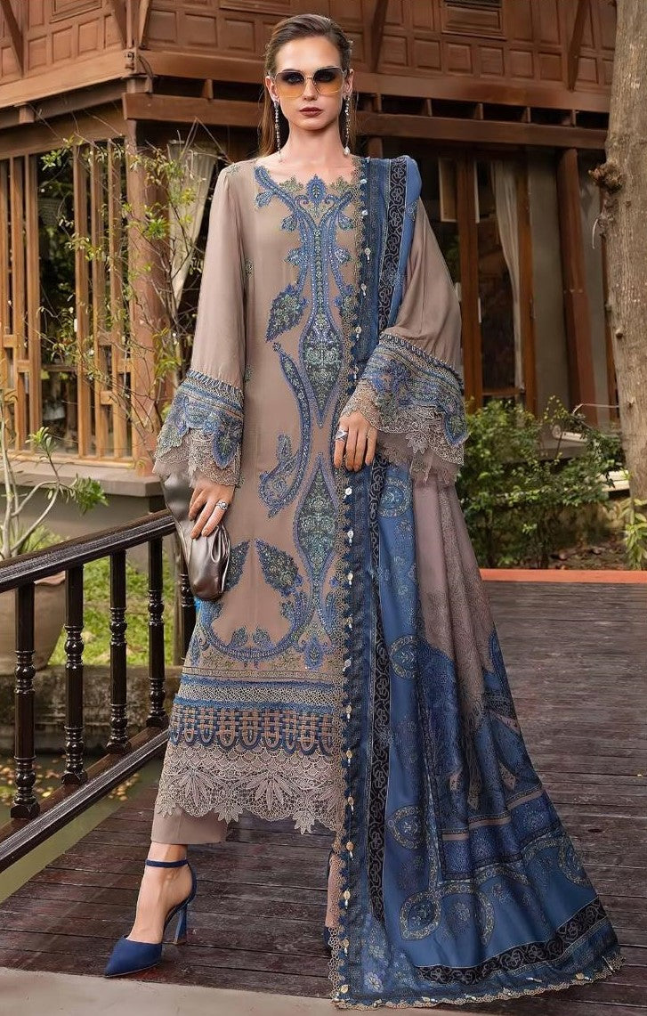 MARIA.B | DHANAK 3 PC FULL HEAVY EMB SUIT WITH HEAVY EMB SHAWL FOR WINTER 2027