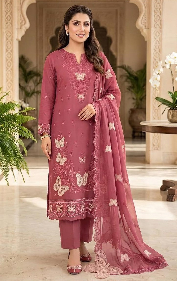 MARIA.B | DHANAK 3 PC FULL HEAVY EMB SUIT WITH HEAVY EMB SHAWL FOR WINTER 2027