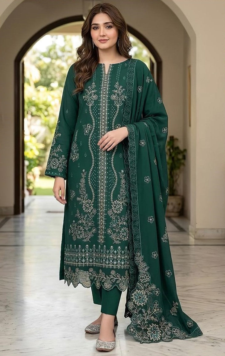MARIA.B | DHANAK 3 PC FULL HEAVY EMB SUIT WITH HEAVY EMB SHAWL FOR WINTER 2027